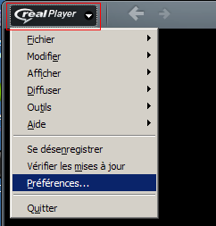 Configuration de RealPlayer