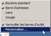 Barre d'outils