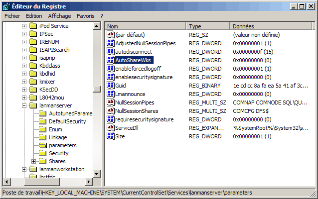 Configuration en autologon