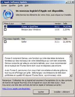 Mise &agrave; jour iTunes