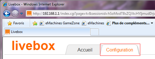 Livebox 2 : configuration