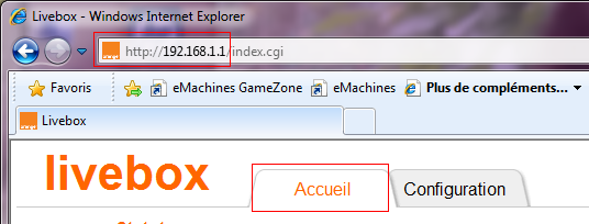 Livebox 2 : connexion 1