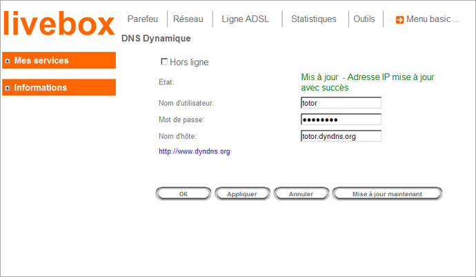 Dyndns sur la Livebox