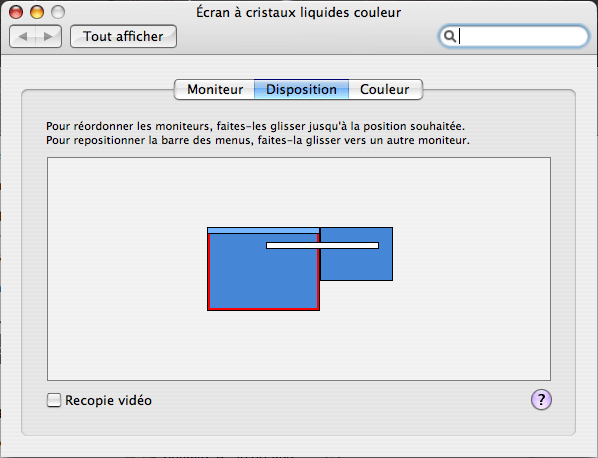Disposition des moniteurs