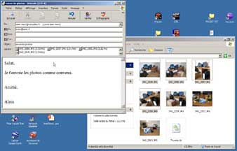 Insérer des photos en pièce jointe