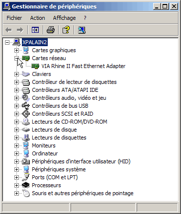 carte fast ethernet compatible rhine ii via windows 7