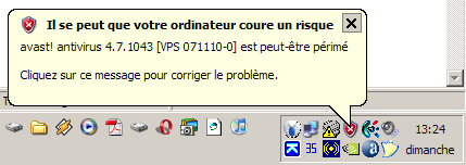 Mise à jour de l'antivirus Avast