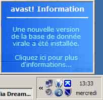 Mise à jour de l'antivirus Avast