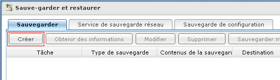 Saauvegarder et restaurer : Créer