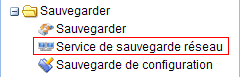 Menu Sauvegarder, Service de sauvegarde réseau