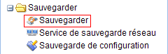 Menu Sauvegarder, Service de sauvegarder