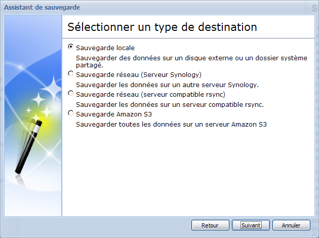 Assistant sauvegarde