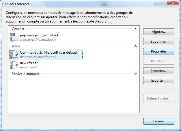 Forums Microsoft avec Windows Mail