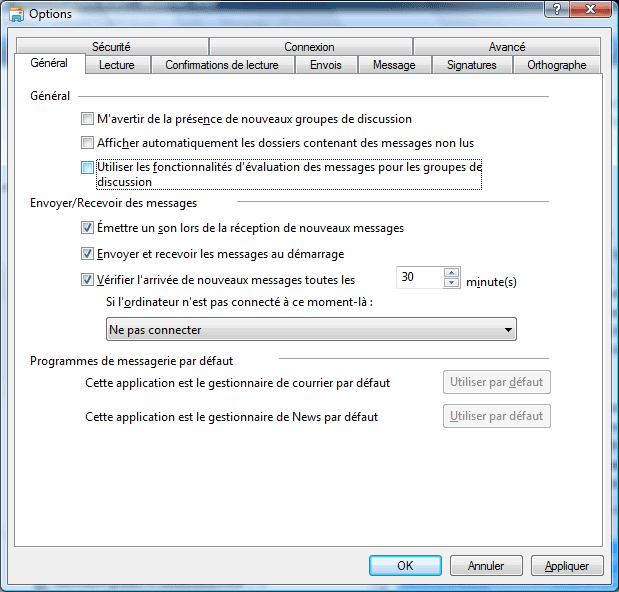 Forums Microsoft avec Windows Mail