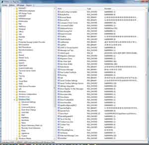 Windows Mail dans la Base de Registre
