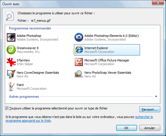 comment ouvrir un fichier gif avec windows 7