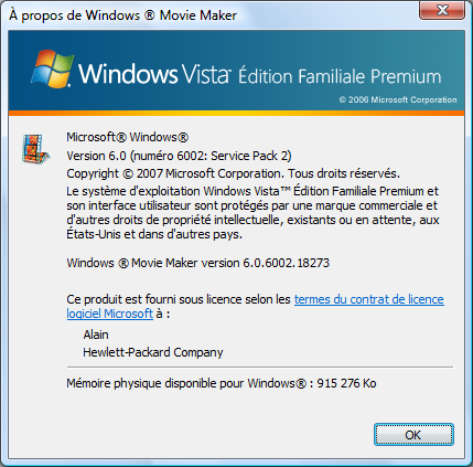 Windows Movie Maker sous Windows Vista
