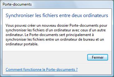 Porte document sous Windows Vista