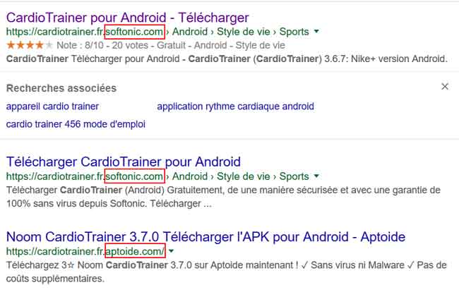 Recherche Google : cardio trainer