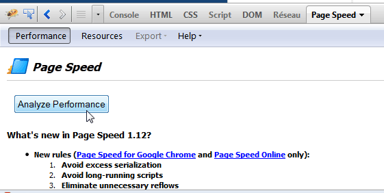 Page Speed : Analize Performance