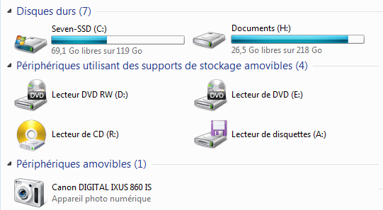 Lecteurs sous Windows 7
