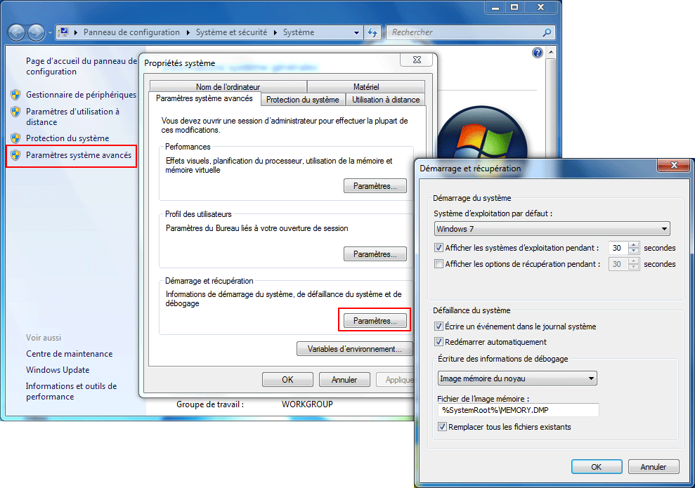 comment trouver documents and settings windows 7