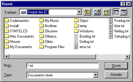 Utiliser la fenêtre de dialogue