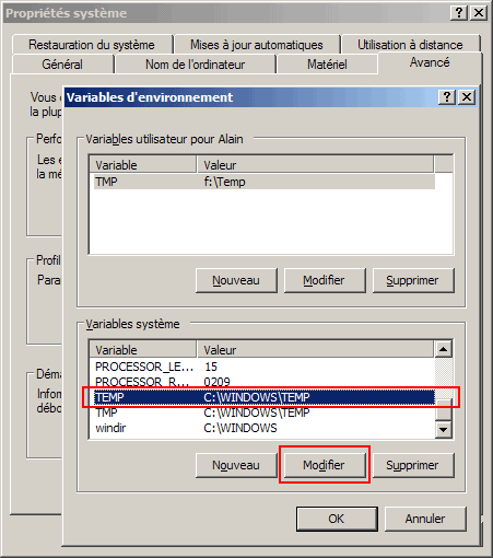 Déplacer dossiers Temp
