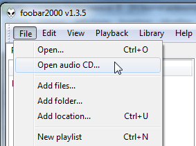 Foobar2000 Open CD