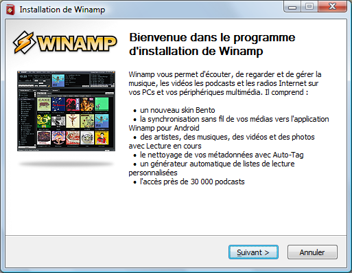 Installation de Winamp 1