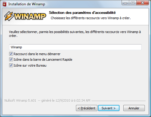 Installation de Winamp 5
