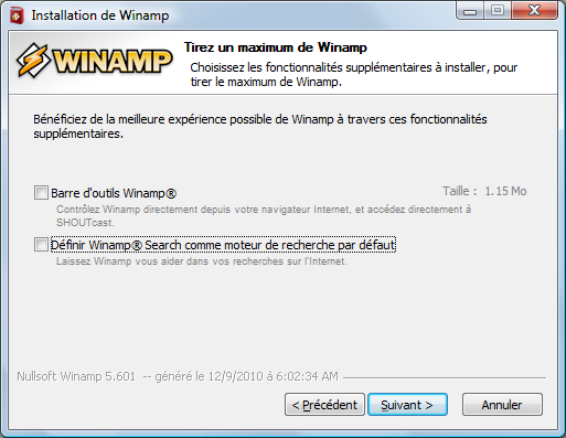 Installation de Winamp 6