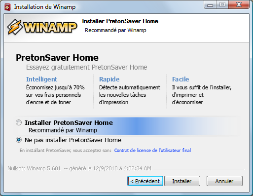 Installation de Winamp 7