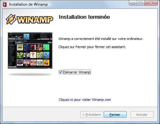 Installation de Winamp 8