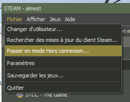 Lancement de Steam hors connexion