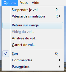 menu Options, Retour sur image...