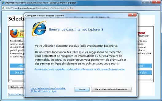 Bienvenue dans Internet Explorer