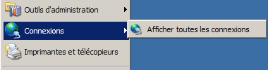 menu Démarrer, Connexions