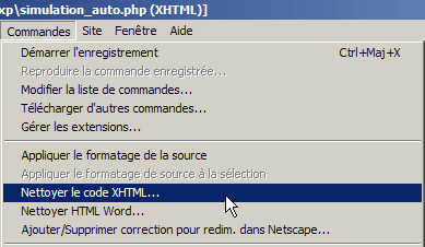 Nettoyer le code SHTML