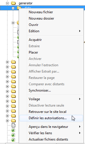 Dreamweaver 8 : autorisations