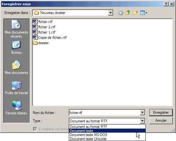 Fenêtre de dialogue
