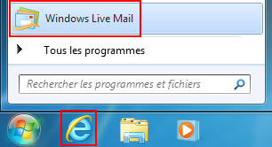 Internet Explorer et Windows Live Mail sous Windows 7