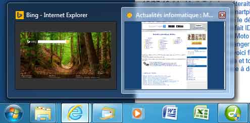 Internet Explorer : menu droit sous Windows 7