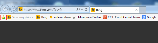 Windows 7 - Internet Explorer 11 : Volet des favoris