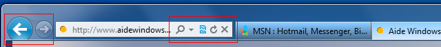 Internet Explorer 9 : Barre d'adresses
