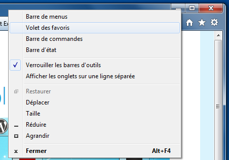 Les barres d'outils dans Internet Explorer 9