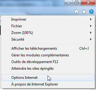 Internet Explorer 9 : Options Internet