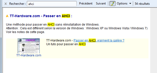 Internet Explorer 9 : Bandeau de recherche