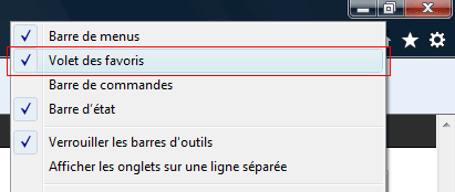 Internet Explorer 9 : Les favoris