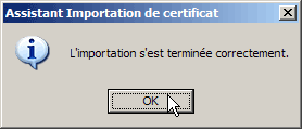 Importation de certificat